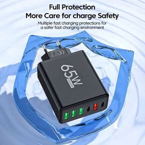 Cheap Price 65W USB Charger Block Multiple 6 Port Charger Block 4 USB and 2 <b>Type</b>-<b>C</b> Fast Charging <b>Adapter</b> Wall Charger <b>Plug</b> - Product Image 4