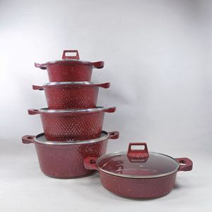 Juego de 10 Ollas Antiadherentes de Mármol, Juego de Ollas de Aluminio para Arroz y Sopa, Ollas Fundidas a Presión al por Mayor - Product Image 3