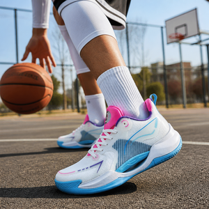 Men Breathable Woven Athletic Sneakers Basketball Shoes Outdoor Training Gym Fitness Non-Slip Shock-Absorbing Wholesale OEM ODM