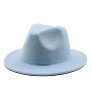 Entrega Rápida, Sombreros Fedora de Fieltro Occidentales de Ala Ancha de 7.5 cm, Color Sólido, Unisex, para Hombre y Mujer, Venta al por Mayor - Product Image 6