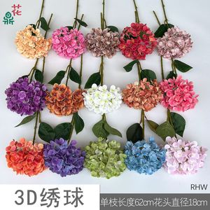 Fleurs artificielles d'hortensia à tige unique en soie pour décoration de mariage, de scène de Noël et d'allée, vente en gros d'usine - Product Image 4