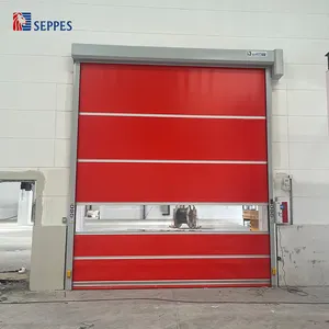 Industrial Automatic PVC Fabric Electric High Speed Performance Fast Action Rapid Rise Overhead Quick Roll Roller Shutter Door