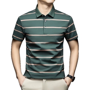 <span class=keywords><strong>Polo</strong></span> en coton rayé personnalisé pour homme, à manches courtes, col rabattu, style tendance, nouvelle collection été, vente en gros - Product Image 6