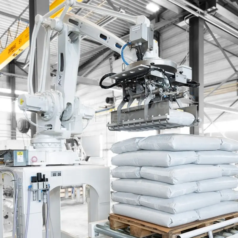 Automatic Pallet Stacking Palletizing Robot  High repeatability Industrial Bag Robot Palletizer for 4/5/6/7/8 Bags per Layer