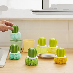 Cepillos de Cocina con Forma de Cactus para Limpiar Ollas, Sartenes y Platos, Estropajo, Herramienta de Limpieza de Cocina, Última Novedad - Product Image 4