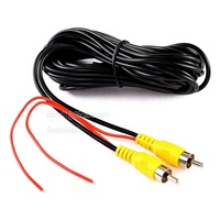 Caméra de recul RCA vidéo pour voiture, câble vidéo 1080P de 6 m, compatible lecteur DVD et microphone