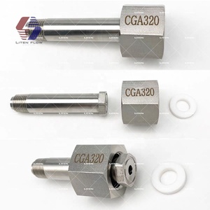 Régulateur <span class=keywords><strong>de</strong></span> <span class=keywords><strong>gaz</strong></span> CGA-510 Entrée vers <span class=keywords><strong>raccord</strong></span> mâle NPT 1/4 pouce Acier inoxydable 316L Raccords d'entrée pour régulateur <span class=keywords><strong>de</strong></span> propane acétylène - Product Image 2