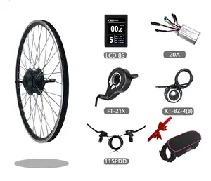 2022 직접 공장 전기 모터 자전거 24v 350w 지방 타이어 림 허브 모터 변환 키트 ebike 배터리