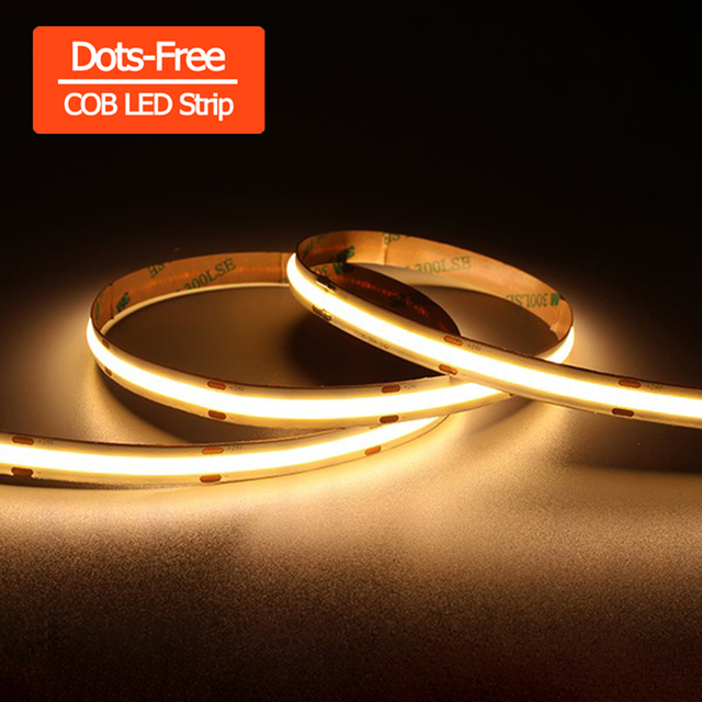 Dots Free RGB LED COB Strip High Lumen 320 LEDs COB Strip Light Spot Free IP68 DC 24V Flexible COB LED Strip