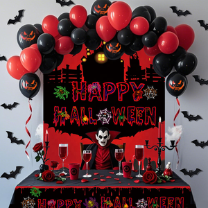 Set de Globos Temáticos de Halloween, Látex Duradero, Decoración con Cola de Pez y Guirnalda de Calavera, para Uso Interior Infantil - Product Image 4