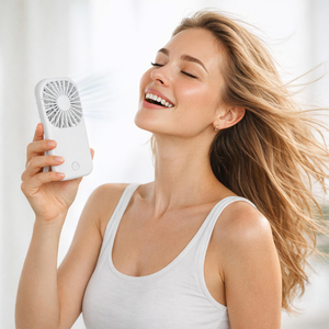 Ventilateur portable avec logo personnalisé, batterie intégrée, utilisable à la main et sur un support de bureau, mini-ventilateur pour les fêtes d'été, le bureau, les voyages et les activités de plein air - Product Image 6