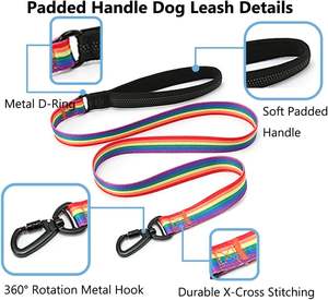 Ensemble de chien VVMEETYOU, collier réglable de style ethnique à motifs bohèmes doux avec boucle en métal et poignée rembourrée de 4 pieds - Product Image 3