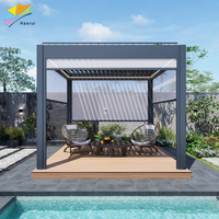 Heavy Duty 4x3m 4x4 4x5 4x6 Persianas automáticas motorizadas Led Pérgola bioclimática de aluminio usada para la venta