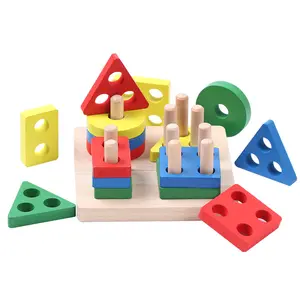 Mainan Montessori Kayu untuk Anak-anak, Mainan Fidget Kustom untuk Bayi, Mainan Edukasi Pura-pura, Grosir
