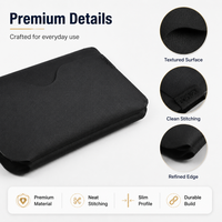 Dompet Kartu Kulit PU Hitam Cangkang Keras dengan Tekuk Dorong, Logo Kustom, Saku Tipis, Tarjetero, Pemblokir RFID, Penutup Magnetik untuk Mekanisme Lipat