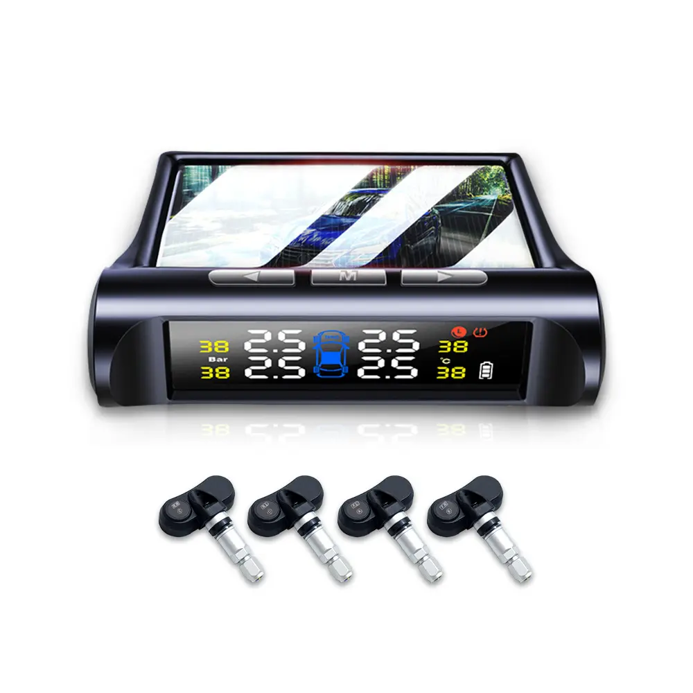 Portable Real-time Tire Pressure Monitoring System Solar HD Screen Internal and External Support OEM and ODM