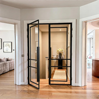 Portes battantes françaises en acier vitré pour intérieur, à ouverture manuelle, surface finie, avec moustiquaire en nylon et isolation thermique – Meilleures ventes