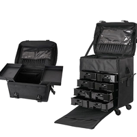 Sac de voyage détachable, boîte à outils multifonctionnelle, sac en tissu Oxford, 2 en 1, roulettes universelles, trousse de maquillage multicouche, valise à roulettes