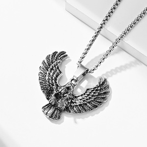 Collar con colgante de águila, cadena de joyería de moda unisex de acero inoxidable, 3*60 cm - Product Image 4