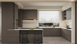 ตู้ครัวไม้แข็งครบชุดสำหรับการออกแบบห้องครัวที่หรูหรา - Product Image 6