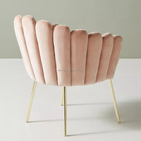 Fauteuil au design classique et confort moderne avec pieds en métal doré, chaise d'appoint en velours pour la maison, salon, salle à manger, avec coussin