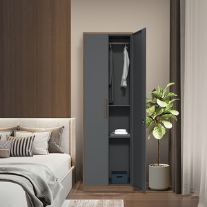 Armoire à vêtements chambre armoire de rangement armoire en acier 2 portes armoire en métal placard Mini casier en acier - Product Image 2