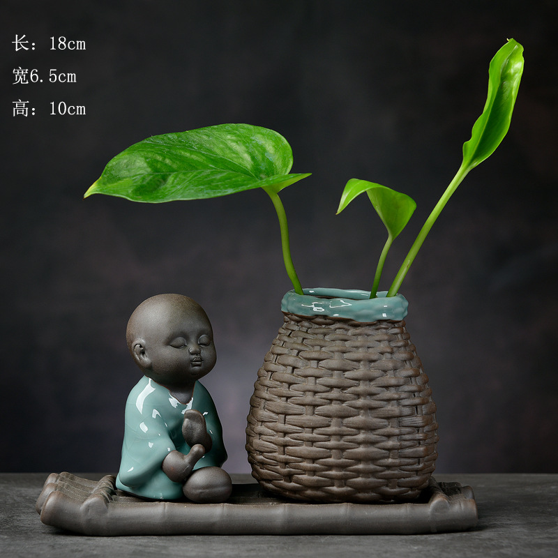 Zattera di bambù-desiderio piccolo monaco