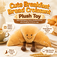 Juguetes de Peluche de Panadería: Croissant, Tostada, Pretzel, Baguette, Pastel. Muñecos de Comida de Peluche para Niños y Adultos, Alivio del Estrés y la Ansiedad