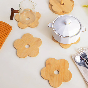 Solid wood heat-insulating <b>mat</b>, household anti-scalding placemat, round casserole <b>mat</b>, cup <b>mat</b>, bowl <b>mat</b>, <b>plate</b> <b>mat</b>, vegetable - Product Image 4