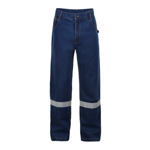 100% cotone ignifugo nastro riflettente sicurezza pantaloni da lavoro da uomo - Product Image 4