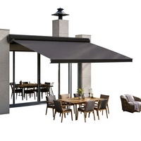 Pergola rétractable moderne de luxe en alliage d'aluminium, auvent en polyester télécommandé, résistant au vent et aux UV, pour balcon, cour arrière, jardin