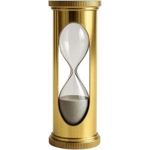 Reloj de arena de latón con temporizador de 1 minuto para tareas de concentración, uso en escritorio, diseño tradicional, acabado dorado - Product Image 1