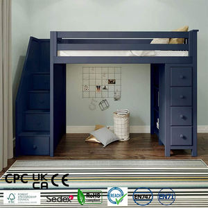 Hübsche Etagen betten mit Treppe, hölzerne Kinder betten mit Stauraum, Kinder betten mit Lern schreibtisch - Product Image 1