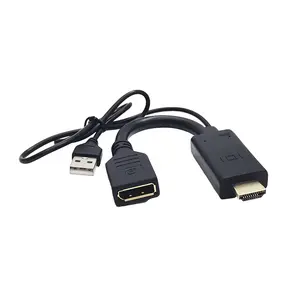 Ondersteuning 4K @ 30Hz Vergulde Usb Aangedreven Hdmi Naar Dp Displayport 1.2 Kabel Adapter Converter