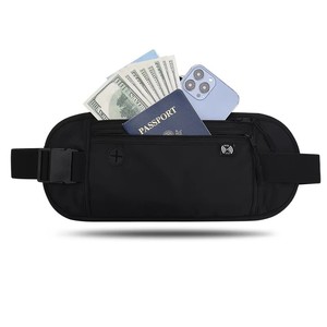 Ультратонкая RFID-сумка-пояс для защиты от краж, скрытый кошелек для денег, дорожный держатель для паспорта, надежный чехол для мужчин и женщин под одежду, для круизов - Product Image 1