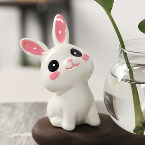 Jarrón hidropónico de cerámica con forma de conejo y soporte para agua, para decoración de escritorio en casa u oficina, regalo de Pascua, estilo caricatura, de 4 a 8 pulgadas. - Product Image 3