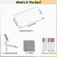 Tableau de Messages Lumineux en Acrylique LED avec Stylo/Support 7 Couleurs Effaçable Bloc-notes Lumineux Notes de Bureau