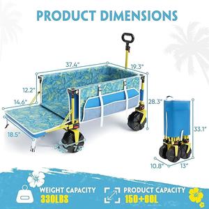 รถเข็นสี่ล้อพับได้สำหรับตั้งแคมป์รถเข็นสำหรับจัดเก็บของพิเศษ - Product Image 2