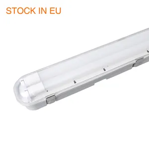 Luminária led t8 2x9w à prova tripla, ip65 ik08 650mm, para estacionamento