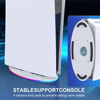 Support de refroidissement RGB pour PS5/PS5 Slim/PS5 Pro avec double ventilateur, station de refroidissement avec éclairage RGB intégré