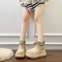XH8801 bottines imperméables extérieures hiver en peluche semelle épaisse antidérapante grosses bottes chaussures en coton pour femmes