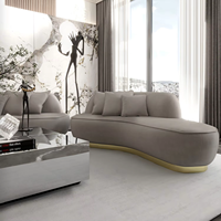 Ensemble de canapés modulaires en tissu incurvés de luxe moderne pour villa, mobilier de salon haut de gamme pour maison de prestige