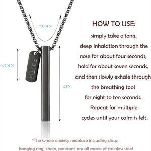 Collar con Colgante de Fe y Barra Cuadrada de Acero Inoxidable PVD para Yoga y Respiración |   Herramienta de Relajación Multicolor para Meditación y Calma - Product Image 6