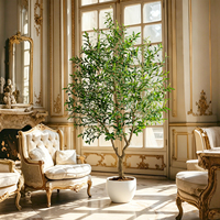 Arbre artificiel d'olivier de 2,4 m en gros pour la décoration de fermes modernes et les porches d'entrepôts – Plantes d'intérieur réalistes en vrac