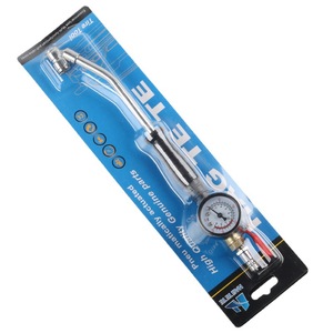 Tire Inflator With Pressure Gauge Single Cylinder European Style For Compact <b>Car</b> Motorcycle - Product Image 4