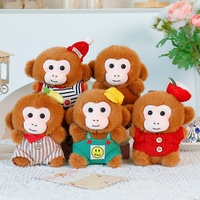 Porte-clés singe mignon en peluche, mini animal en peluche, pendentif de sac, poupée singe douce et moelleuse pour décoration de sac à dos, cadeau d'anniversaire ou de Noël