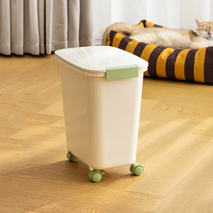 Contenedor de Alimentos para Mascotas al por Mayor de 20L/12L con Ruedas, Tapa Hermética Abatible y Soporte para Cuchara, para Alimentos Secos de Perros y Gatos - Product Image 4