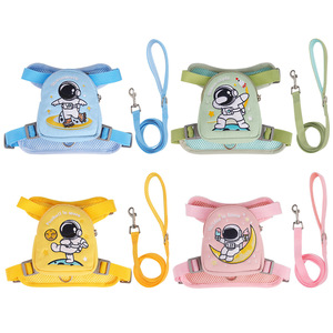 Pet Harness Nylon Adjustable Cartoon Print Small Dogs <b>Rower</b> Style With Bowknot Traction Rope - Product Image 5