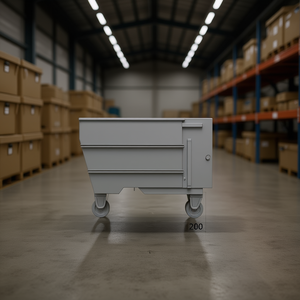 Contenedor basculante Fervi para patatas fritas con ruedas, 200 mm de ancho, contenedor logístico de plástico - Product Image 3