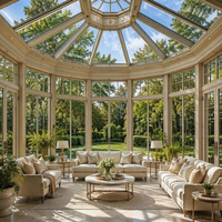 Serre en verre Mexin en aluminium, pour jardin, terrasse, patio, espace de vie, sur mesure, préfabriquée, utilisable toute l'année